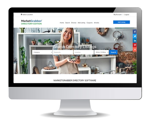 screenshot of MarketGrabber Directory Software